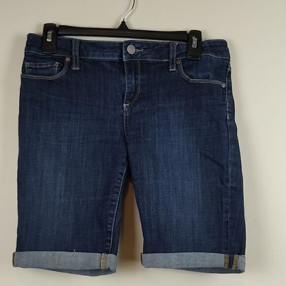 Paige Denim Co Bermuda 9" Shorts Dark Wash Size 28 - Picture 1 of 10